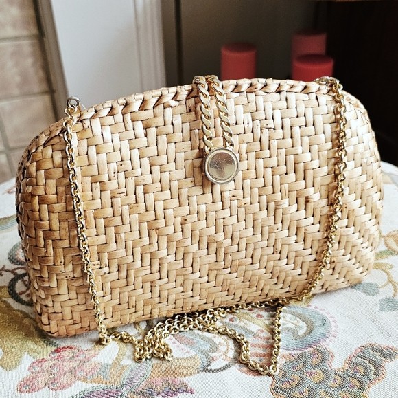 Walborg Handbags - 1970's Walborg Rattan Purse. Woven rattan purse. Vintage purse.